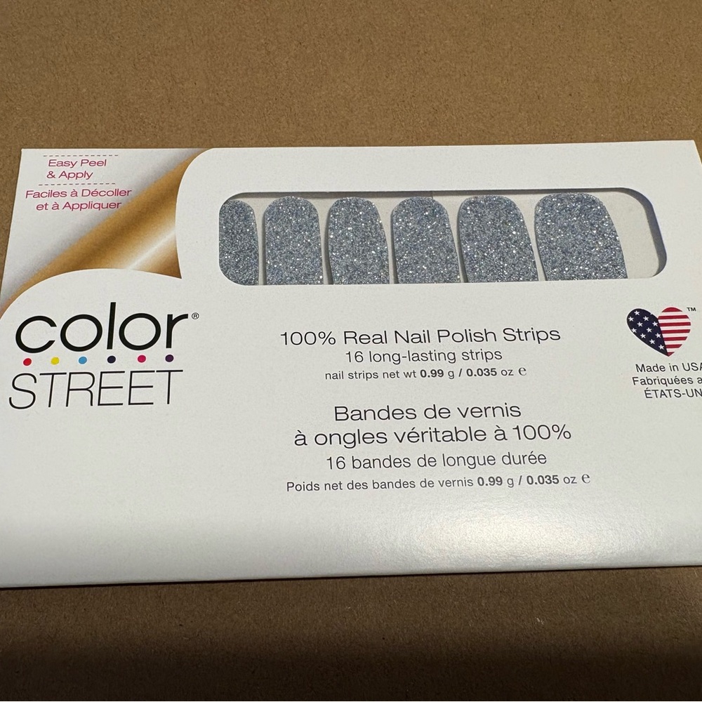 Color Street Glittery Silver Nail Strips